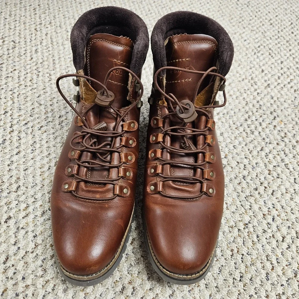 Cole Haan 11.5W Zerogrand Hiker Boot British Tan Leather Waterproof C33471 Men's